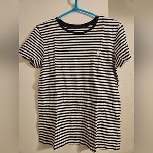 Polo Ralph Lauren Striped Black and White T-Shirt Size L